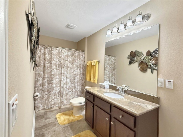 8296 Randall Dr, Navarre, FL 32566 - full bath featuring toilet, vanity, and a shower with shower curtain