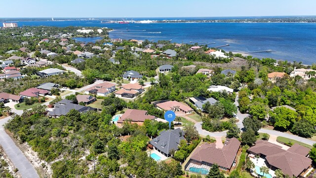 3208 Magnolia Islands Blvd, Panama City Beach, FL 32408 - aerial view of property's location featuring a nearby body of water and nearby suburban area