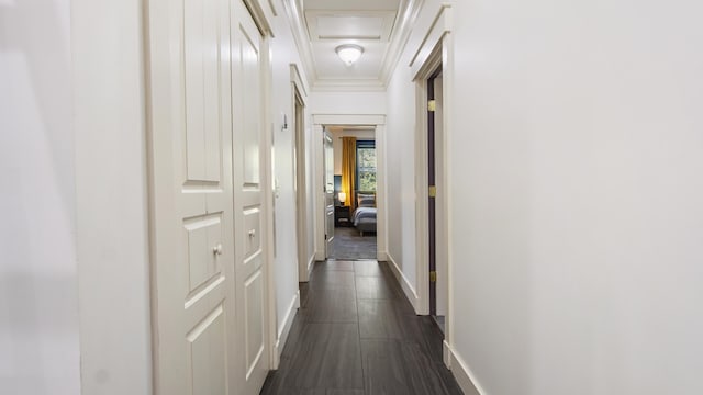 3208 Magnolia Islands Blvd, Panama City Beach, FL 32408 - corridor with baseboards and ornamental molding