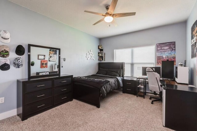 514 Mary Lou Way, Crestview, FL 32539 - bedroom with light colored carpet, a desk, and ceiling fan