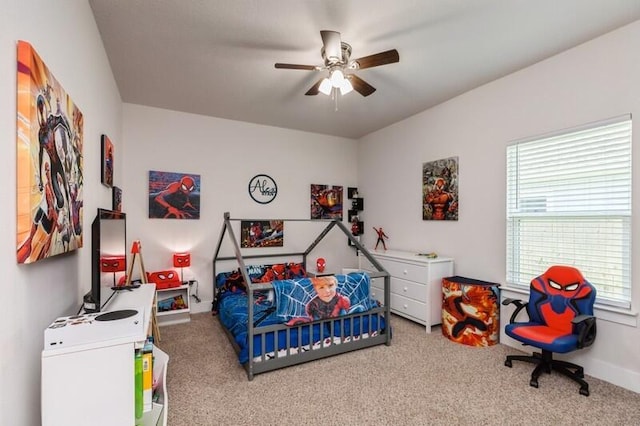 514 Mary Lou Way, Crestview, FL 32539 - bedroom with carpet, multiple windows, a ceiling fan, and baseboards