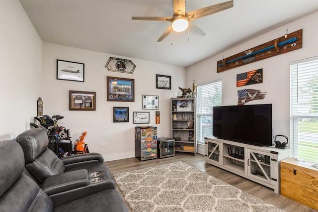 514 Mary Lou Way, Crestview, FL 32539 - living room featuring wood finished floors and a ceiling fan