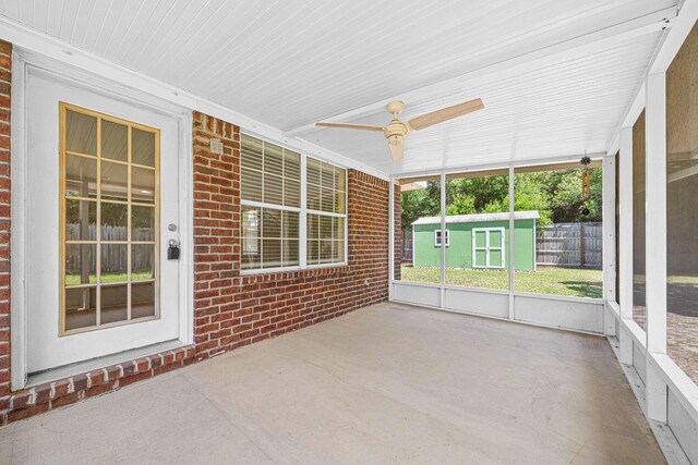 749 Randall Roberts Rd, Fort Walton Beach, FL 32547 - unfurnished sunroom with ceiling fan