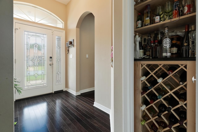 1961 Chesapeake Rdg, Fort Walton Beach, FL 32547 - entrance foyer with dark wood-style floors and arched walkways