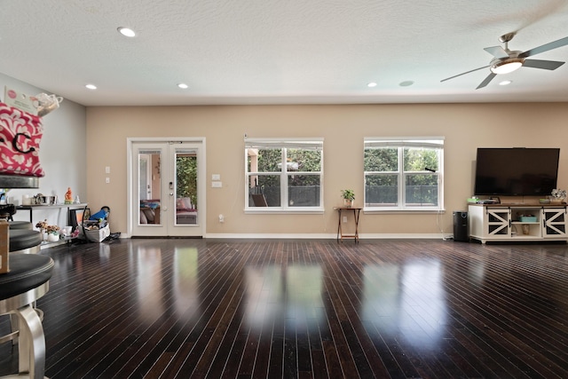 1961 Chesapeake Rdg, Fort Walton Beach, FL 32547 - living area with ceiling fan, french doors, wood finished floors, and recessed lighting