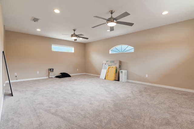 1961 Chesapeake Rdg, Fort Walton Beach, FL 32547 - carpeted empty room with recessed lighting and ceiling fan