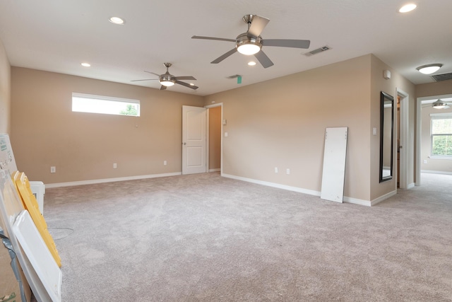 1961 Chesapeake Rdg, Fort Walton Beach, FL 32547 - spare room with light carpet, recessed lighting, and a ceiling fan