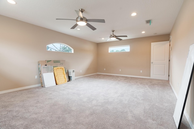 1961 Chesapeake Rdg, Fort Walton Beach, FL 32547 - spare room featuring light carpet, a ceiling fan, and recessed lighting