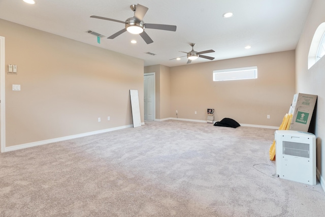 1961 Chesapeake Rdg, Fort Walton Beach, FL 32547 - unfurnished living room with a ceiling fan, recessed lighting, and carpet