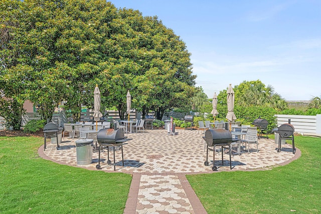 view of patio featuring area for grilling