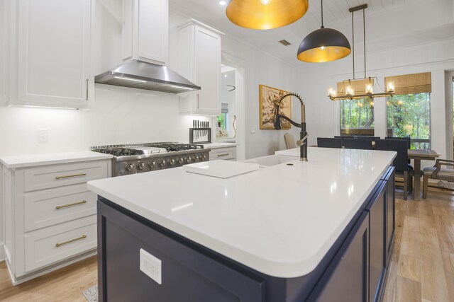 1807 Lost Cove Ct, Panama City Beach, FL 32413 - kitchen featuring light wood-type flooring, a sink, white cabinets, and light countertops