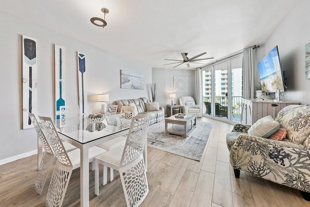 4207 Indian Bayou Trl Unit 2513, Destin, FL 32541 - living area with ceiling fan and light wood-style floors