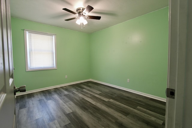 3961 Painter Branch Rd, Crestview, FL 32539 - unfurnished room with dark wood-style flooring, a ceiling fan, and baseboards