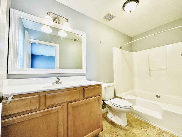 305 Mattie M Kelly Blvd, Destin, FL 32541 - bathroom with vanity, toilet, tub / shower combination, baseboards, and tile patterned floors