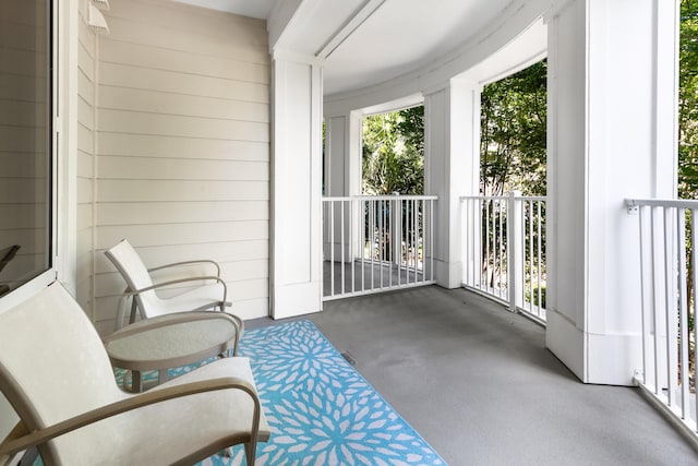 balcony featuring a porch