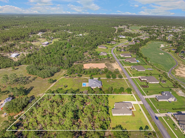410 Coastal Breeze Dr, Freeport, FL 32439 - aerial view of residential area featuring a heavily wooded area and property parcel outlined