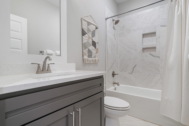 410 Coastal Breeze Dr, Freeport, FL 32439 - full bath with shower / bath combination with curtain, vanity, and toilet