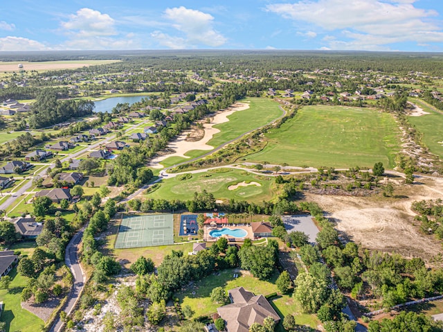 410 Coastal Breeze Dr, Freeport, FL 32439 - aerial view of property and surrounding area featuring a nearby body of water, nearby suburban area, and a golf course