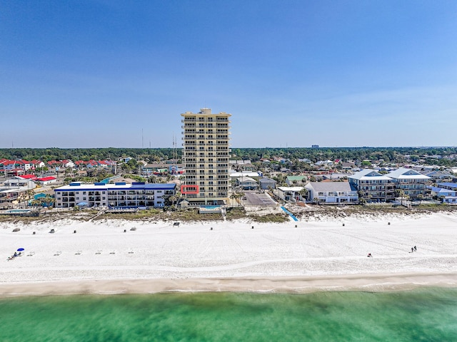 8601 Surf Dr Unit 2W, Panama City Beach, FL 32408 - drone / aerial view of waterfront with a beach