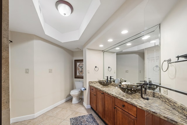 1096 Scenic Gulf Dr Unit 606, Miramar Beach, FL 32550 - bathroom with toilet, recessed lighting, baseboards, vanity, and tile patterned floors