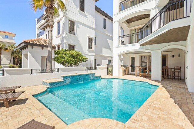 4782 Ocean Blvd, Destin, FL 32541 - swimming pool with area for grilling, a patio area, and a bar