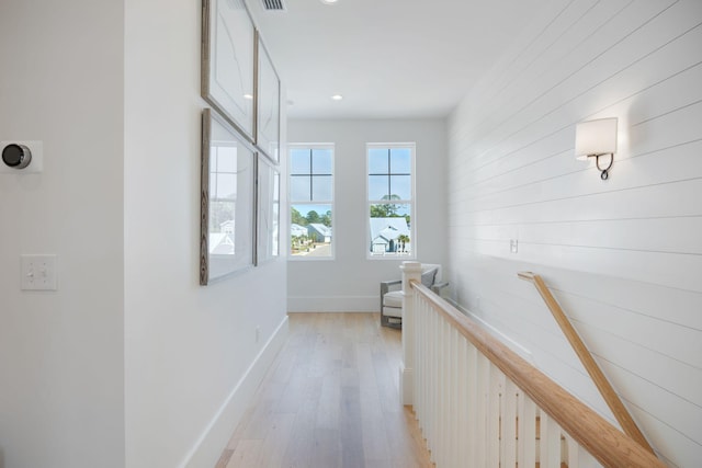 180 Bayou Edge Lndg, Santa Rosa Beach, FL 32459 - corridor with light wood-type flooring, baseboards, and recessed lighting