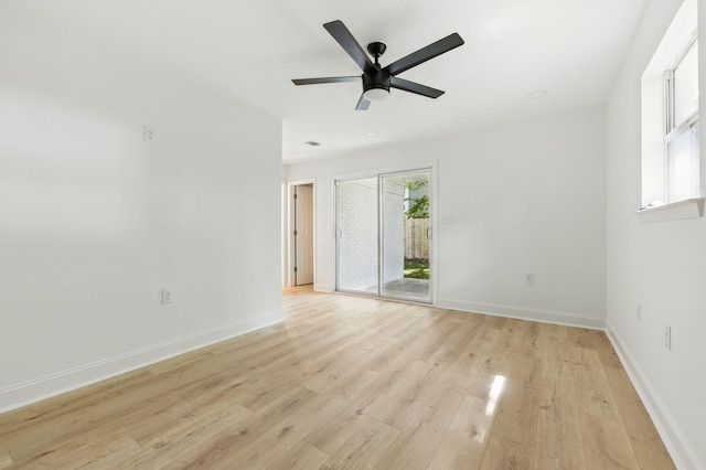 20 NW Higdon Ct, Fort Walton Beach, FL 32547 - empty room featuring light wood-style flooring, baseboards, and ceiling fan