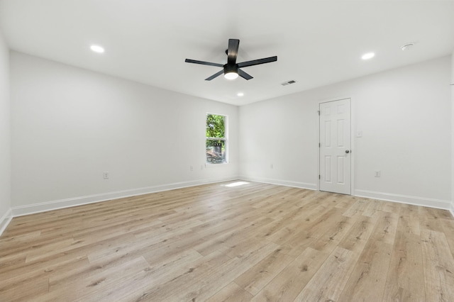 20 NW Higdon Ct, Fort Walton Beach, FL 32547 - unfurnished room featuring ceiling fan, light wood-type flooring, recessed lighting, and baseboards