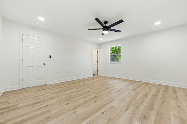 20 NW Higdon Ct, Fort Walton Beach, FL 32547 - spare room with recessed lighting, light wood-style floors, baseboards, and ceiling fan
