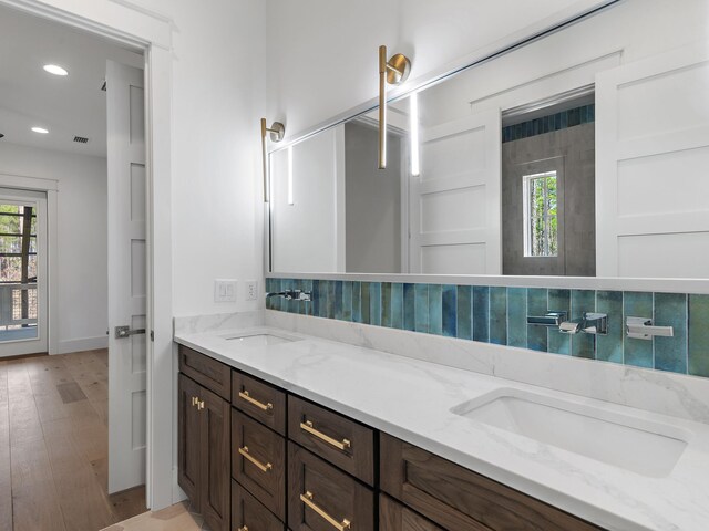 LOT11 Crissman Rd, Santa Rosa Beach, FL 32459 - bathroom featuring wood finished floors, healthy amount of natural light, double vanity, and recessed lighting