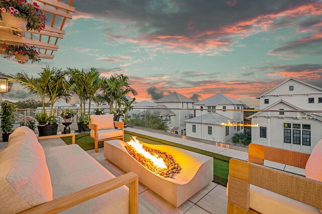 238 Sand Oaks Cir, Santa Rosa Beach, FL 32459 - view of patio / terrace featuring a residential view and an outdoor living space with a fire pit
