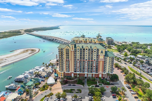 10 Harbor Blvd Unit E409, Destin, FL 32541 - bird's eye view of a nearby body of water, apartment complex, and a notable bridge