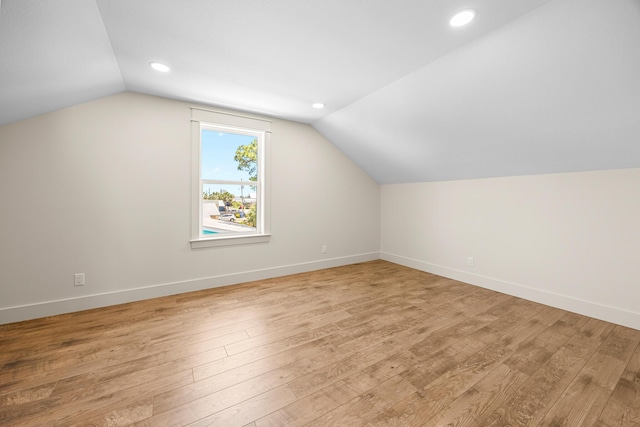 6424 Sunset Ave, Panama City Beach, FL 32408 - bonus room with lofted ceiling, light wood-style flooring, baseboards, and recessed lighting