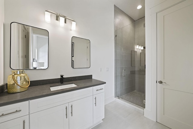 336 S Holiday Rd, Destin, FL 32550 - full bath with a stall shower, vanity, and recessed lighting