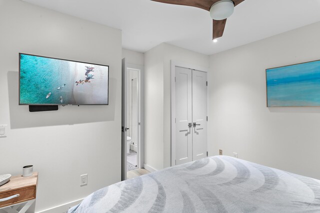 2384 Scenic Gulf Dr Unit C308, Miramar Beach, FL 32550 - bedroom featuring baseboards, ceiling fan, and a closet
