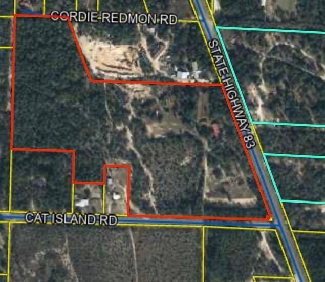 4099 State Highway 83, Defuniak Springs, FL 32433 - map / location featuring property parcel outlined