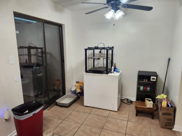 696 Tyner St Unit 7, Fort Walton Beach, FL 32547 - interior space featuring a ceiling fan and light tile patterned floors