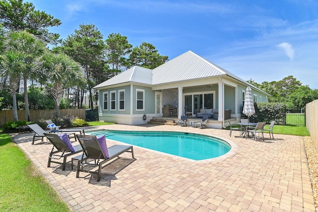 92 Maple St, Santa Rosa Beach, FL 32459 - view of swimming pool featuring a patio area and a fenced backyard
