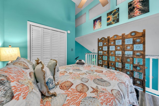 17614 Front Beach Rd Unit D13, Panama City Beach, FL 32413 - bedroom featuring a closet and wood finished floors