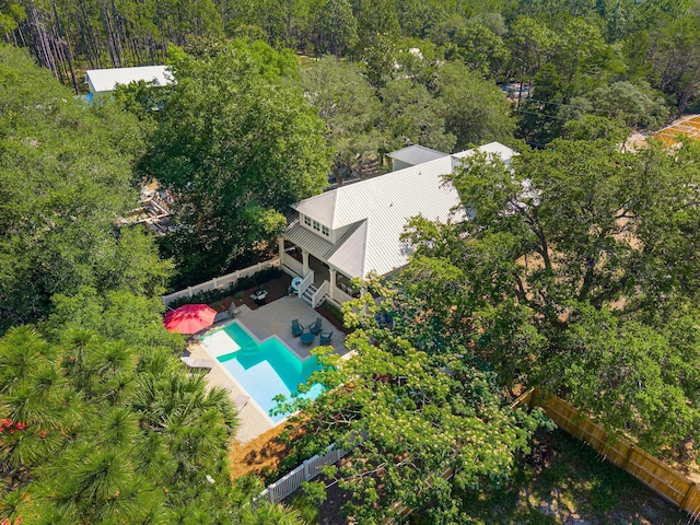 515 Seacrest Dr, Inlet Beach, FL 32461 - view from above of property with a pool and a heavily wooded area