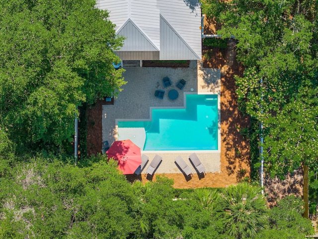 515 Seacrest Dr, Inlet Beach, FL 32461 - view from above of property with a pool area