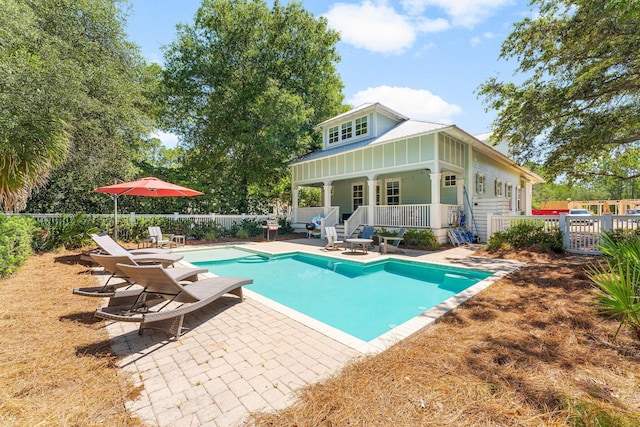 515 Seacrest Dr, Inlet Beach, FL 32461 - view of swimming pool featuring a fenced backyard and a patio