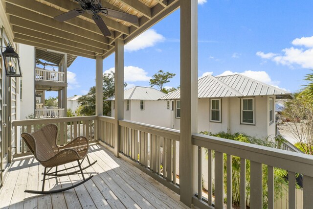106 N Winston Ln, Inlet Beach, FL 32461 - wooden deck featuring ceiling fan