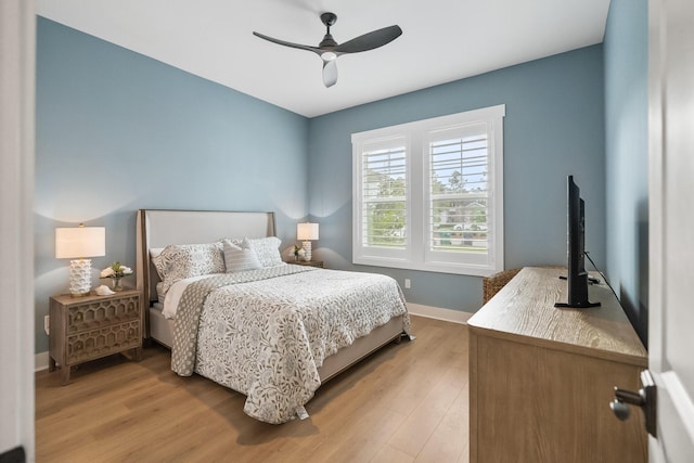 425 W Lafayette, Inlet Beach, FL 32461 - bedroom featuring light wood finished floors, baseboards, and a ceiling fan