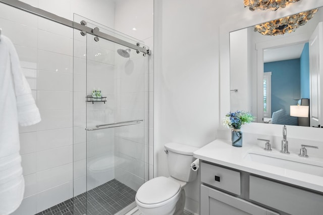 425 W Lafayette, Inlet Beach, FL 32461 - full bathroom with toilet, a stall shower, and vanity