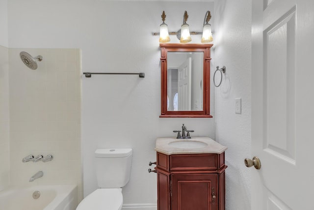 319 Jones Rd, Crestview, FL 32536 - bathroom with toilet, vanity, and shower / washtub combination