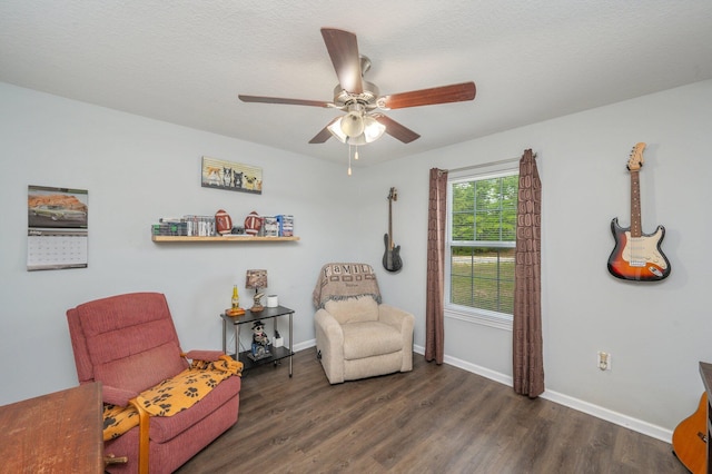 41 S Hidden Lakes Trl, Defuniak Springs, FL 32433 - sitting room with wood finished floors, ceiling fan, and baseboards
