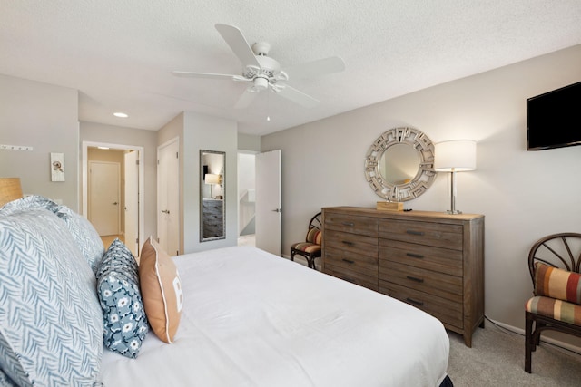 5144 Beachwalk Cir, Miramar Beach, FL 32550 - bedroom with light colored carpet, a ceiling fan, and recessed lighting