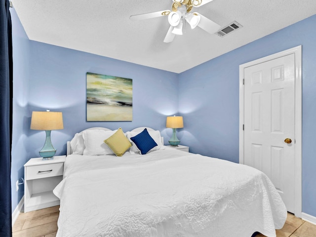 11 Beachside Dr Unit 1211, Santa Rosa Beach, FL 32459 - bedroom featuring baseboards, a ceiling fan, a textured ceiling, and light wood finished floors