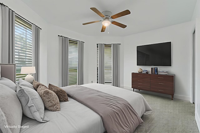 2512 Georgetown Ln, Fort Walton Beach, FL 32547 - bedroom with light carpet and ceiling fan